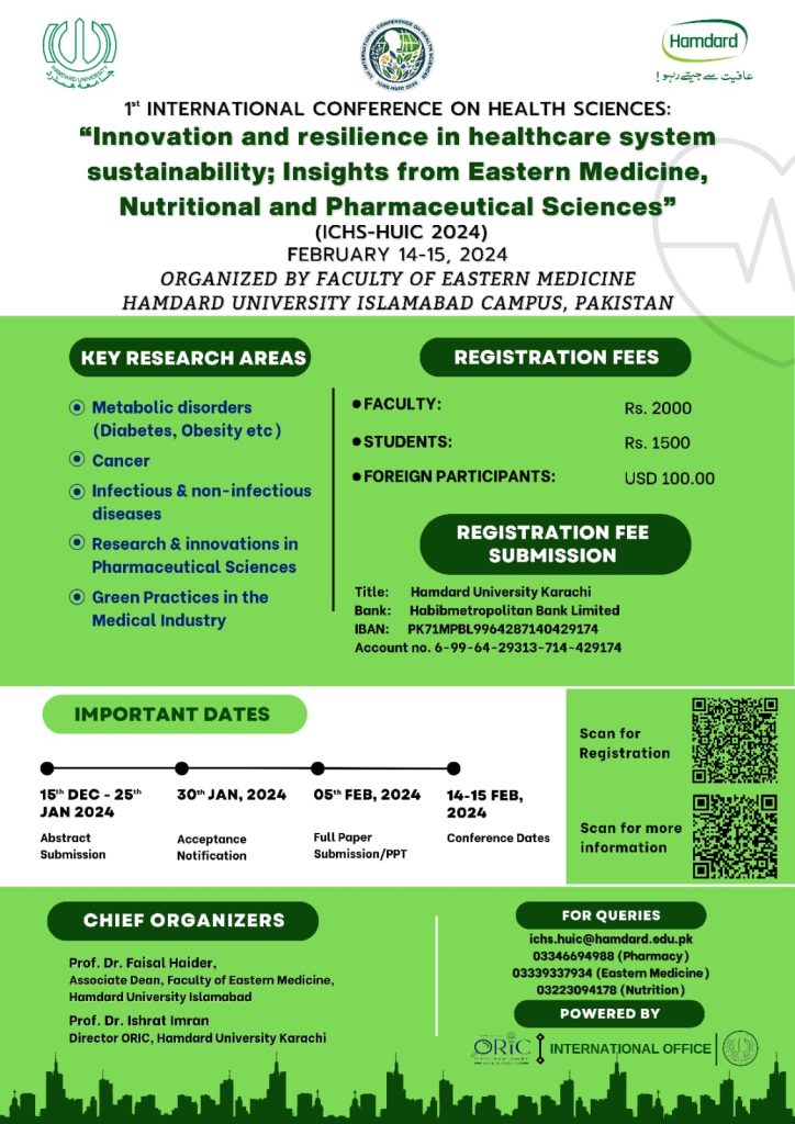 1st International Conference On Health Sciences At Hamdard University Islamabad Campus - FEM IC