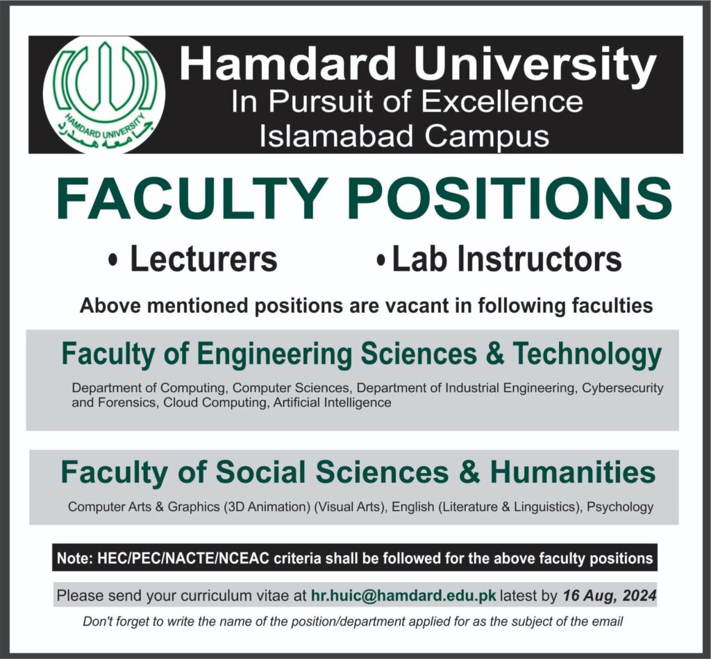 Faculty Positions